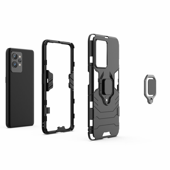 Θήκη για Realme GT2 Pro, Kickstand Ring, μαύρη