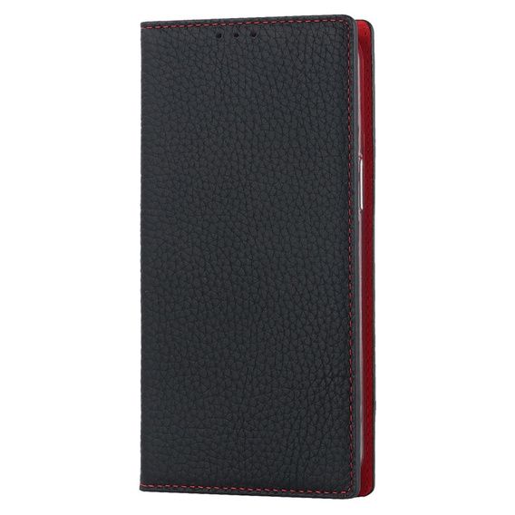 Θήκη με πτερύγιο για iPhone 14 Pro Max, Litchi Skin Grain, μαύρη