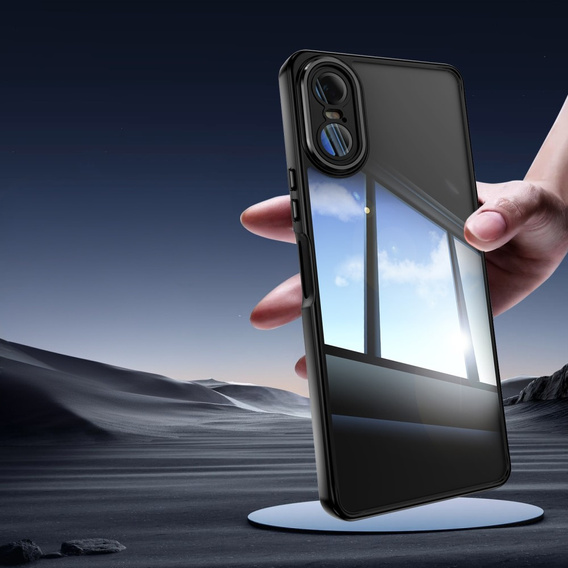 Θήκη για Sony Xperia 10 VI, Fusion Hybrid, με προστασία κάμερας, διαφανής / μαύρη