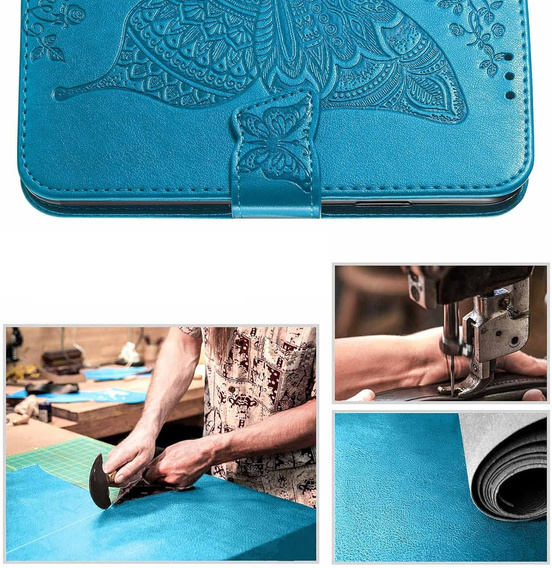 Θήκη με πτερύγιο για Oppo Reno 13F / Oppo Reno 13FS, Butterfly, μπλε