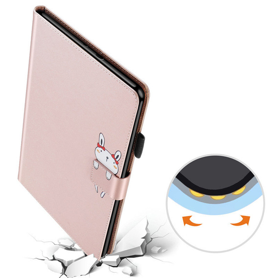θήκη για iPad 10.2" 2021/2020/2019 (9/8/7 gen.), με πτερύγιο, animal, ροζ