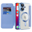 Θήκη με πτερύγιο για iPhone 16, RFID Wallet MagSafe CamShield, μπλε