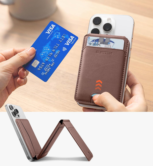 Μαγνητικό πορτοφόλι με τοποθεσία, NFC και βάση για iPhone 16 Pro