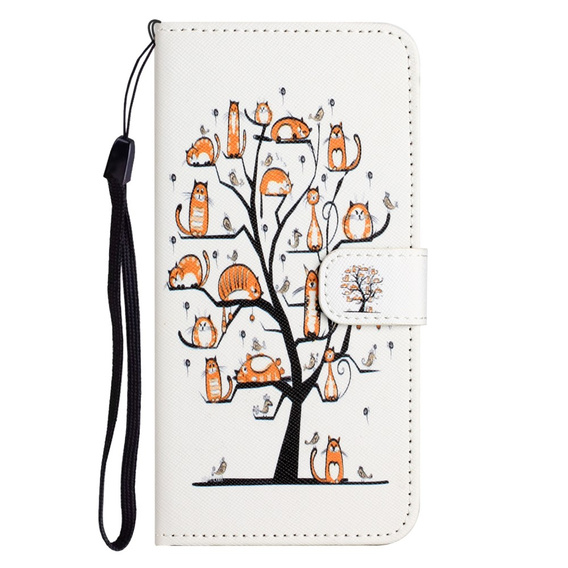 Θήκη με πτερύγιο για Motorola Moto G53 5G / G23 / G13, Wallet, Cat & Tree, λευκή