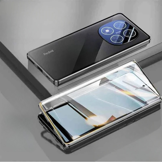 θήκη για το Xiaomi Redmi Note 14 Pro+, Magnetic Dual Glass, μαύρη