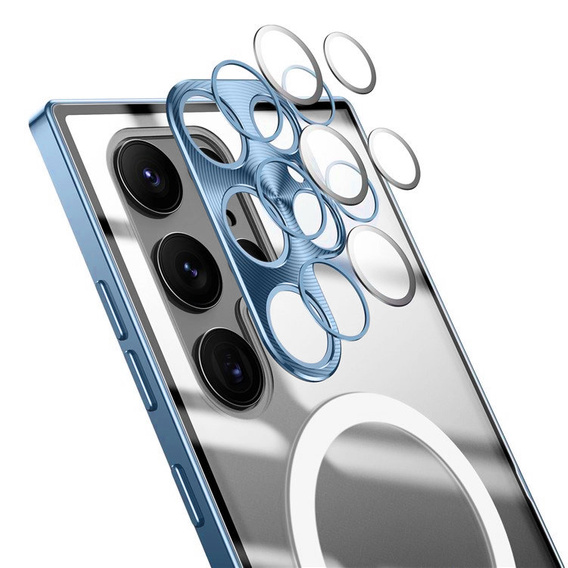 θήκη προστασίας κάμερας για το Samsung Galaxy S22 Ultra, CamShield MagSafe, διαφανής / μπλε