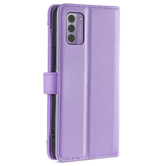 Θήκη με πτερύγιο για Nokia G42, Wallet Zipper Pocket, μωβ