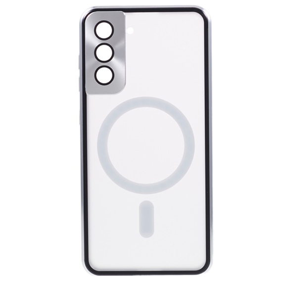 Μαγνητική θήκη MagSafe Dual Glass για Samsung Galaxy S22 Plus, ασημένια