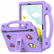 Παιδική θήκη για Samsung Galaxy Tab S10 Lite / S10 FE / S9 FE, Cute Patterns, με βάση, μοβ