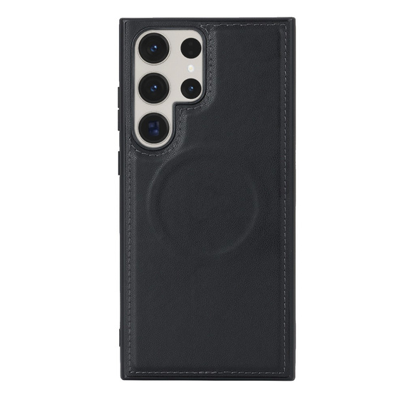 Θήκη με πτερύγιο για Samsung Galaxy S23 Ultra, πορτοφόλι, για MagSafe, μαύρη