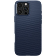 θήκη Spigen για iPhone 16 Pro, Liquid Air, σκούρο μπλε + μετριασμένο γυαλί 9H
