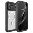 Θήκη Redpepper για iPhone 17 Pro Max, αδιάβροχη IP68, για MagSafe, διαφανής με μαύρες πλευρές