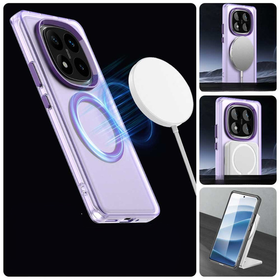 Θήκη για Xiaomi Redmi Note 14 Pro 5G / Poco X7 5G, Fusion Hybrid, για MagSafe, μωβ