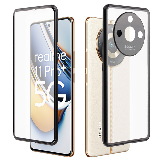 θήκη για το Realme 11 Pro 5G / Pro+ 5G, Magnetic Dual Glass, μαύρη