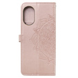 Θήκη με πτερύγιο για Oppo A38 4G / Oppo A18 4G, Mandala, ροζ rose gold