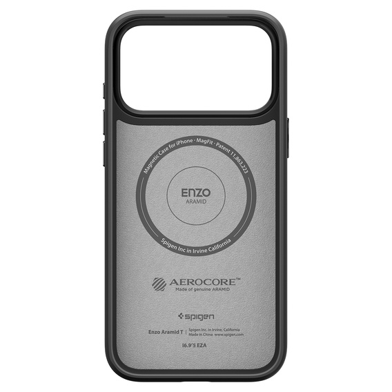 Θήκη Spigen Enzo Aramid MagSafe για iPhone 17 Pro, μαύρο ανθρακί