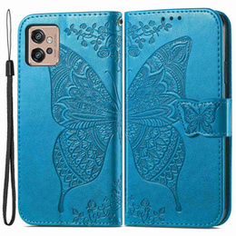 Θήκη με πτερύγιο για Motorola Moto G32, Butterfly, μπλε