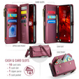θήκη CASEME για Samsung Galaxy S25 FE, RFID Leather Wallet, με λουράκι ώμου, κόκκινη