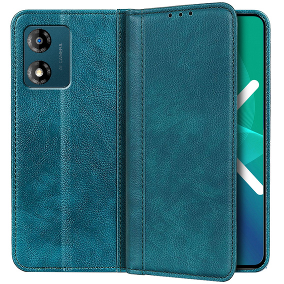 θήκη με πτερύγιο για Motorola Moto E13, Split Leather, πράσινη