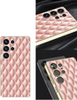 Θήκη για Samsung Galaxy S25 Ultra, Leather Rhombus, ροζ