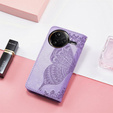 Θήκη με πτερύγιο για Xiaomi Poco F7 Pro, Butterfly, μωβ