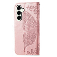 Θήκη με πτερύγιο για Samsung Galaxy S25 FE, Butterfly, ροζ rose gold