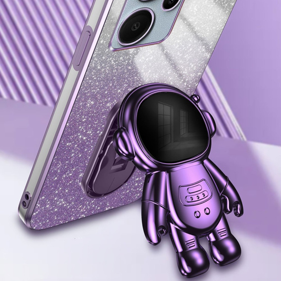 Θήκη για το Xiaomi Redmi Note 13 Pro+, Glitter Astronaut, μωβ