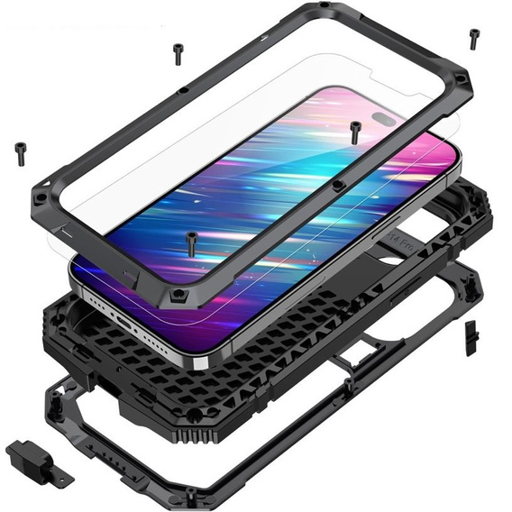 Θήκη για iPhone 14 Pro Max, R-JUST, θωρακισμένη, μαύρη