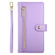 Θήκη με πτερύγιο για Honor Magic 7 Lite, Wallet Zipper Pocket, μωβ