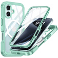 Θήκη για iPhone 16 Plus, Shockproof, με γυαλί, για MagSafe, πράσινη