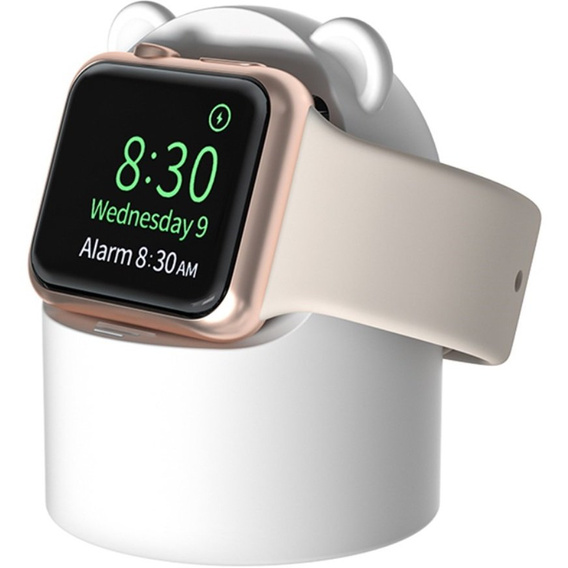 Βάση φόρτισης σιλικόνης για Apple Watch 1/2/3/4/5/6/7/8/SE/Ultra, λευκή