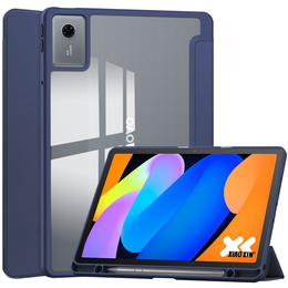 Θήκη για Lenovo Idea Tab 11" 2025 TB336FU TB336ZU, με διαφανές πίσω μέρος και θήκη για γραφίδα, navy blue