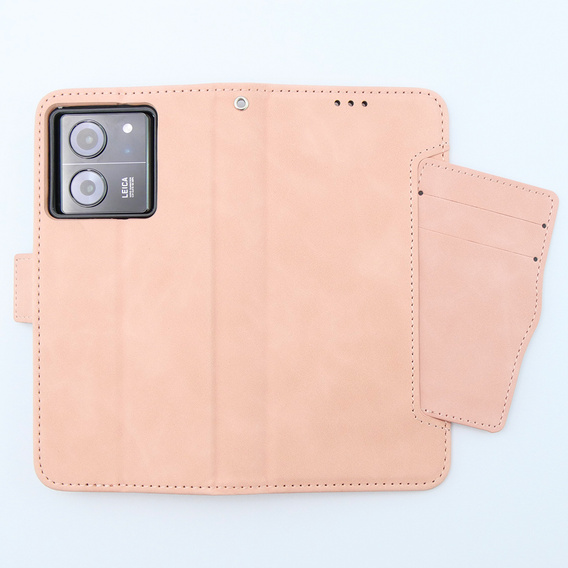 Θήκη με πτερύγιο για Xiaomi 13T / 13T Pro, Card Slot, ροζ