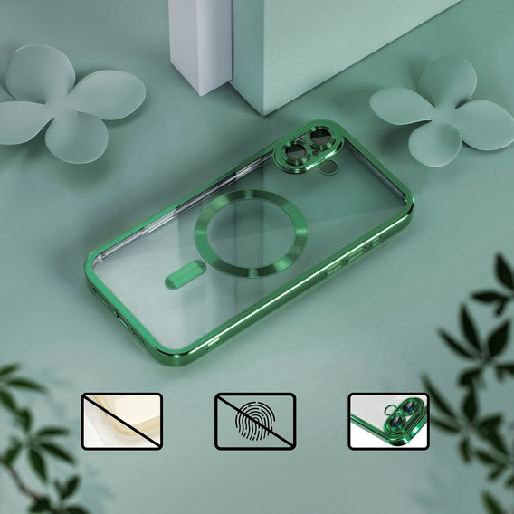 Θήκη για iPhone 16, Electro MagSafe, πράσινη + Γυαλί για την οθόνη