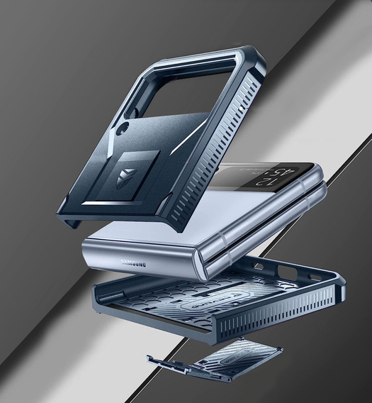 Θωρακισμένη θήκη για Samsung Galaxy Z Flip 4 5G, Dexnor Clip Holder, navy blue