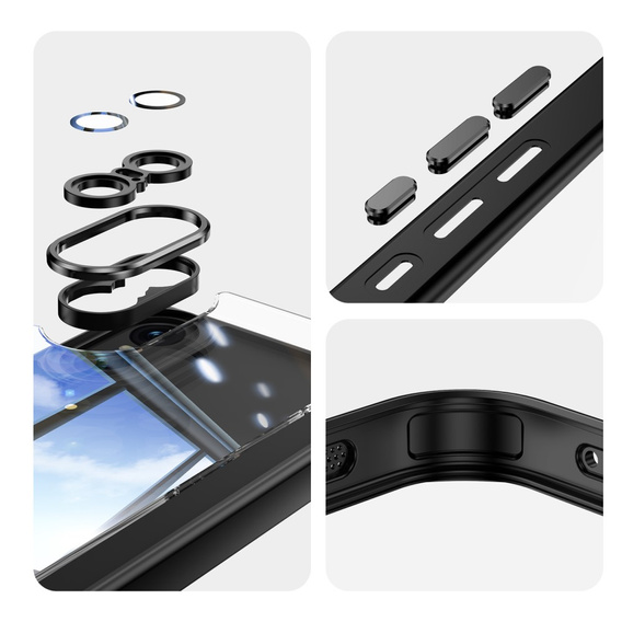 Θήκη για Sony Xperia 10 VI, Fusion Hybrid, με προστασία κάμερας, διαφανής / μαύρη