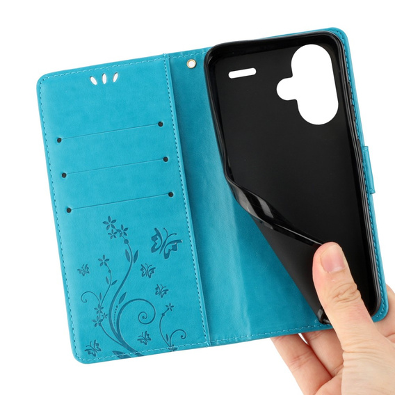 Θήκη με πτερύγιο για Xiaomi Redmi Note 13 Pro+, Butterfly, μπλε