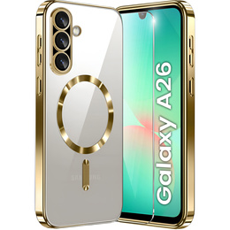 Θήκη για Samsung Galaxy A26, Electro MagSafe, χρυσή + Γυαλί για την οθόνη