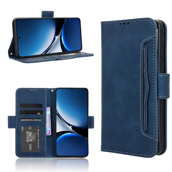 Θήκη με πτερύγιο για Xiaomi Poco X7 Pro 5G, Card Slot, σκούρο μπλε