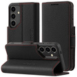 Δερμάτινη θήκη για Samsung Galaxy S24, ERBORD LeatherWallet, μαύρη