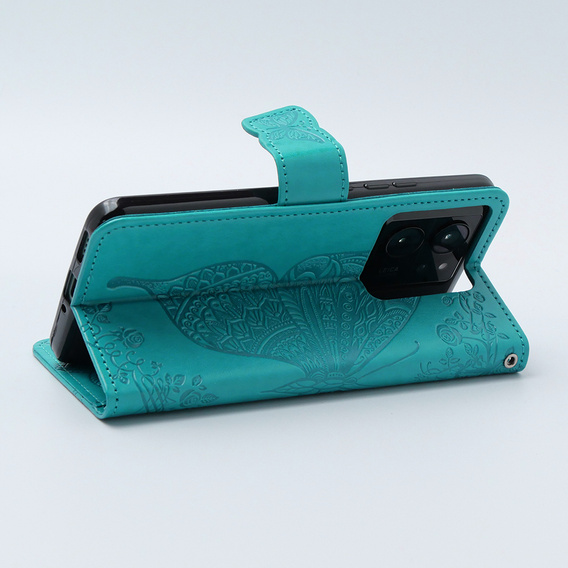 Θήκη με πτερύγιο για Xiaomi 13T / 13T Pro, Butterfly, μπλε
