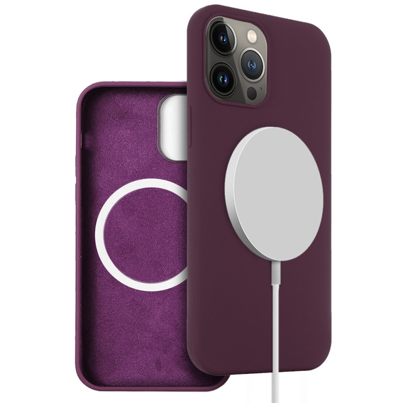Θήκη για iPhone 13 Pro, Silicone MagSafe, μπορντό