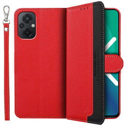 θήκη flip για το Xiaomi Poco M5, KHAZNEH RFID, κόκκινη