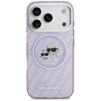 Θήκη Karl Lagerfeld IML Glitter Karl & Choupette Heads Logo MagSafe για iPhone 17 Pro