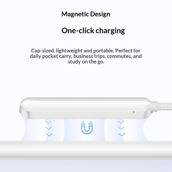 Μαγνητικό καλώδιο φόρτισης USB-C για Apple Pencil (2ης γενιάς), λευκό