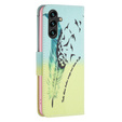 Θήκη με πτερύγιο για Samsung Galaxy A35 5G, Wallet, Feather μπλε / κίτρινη