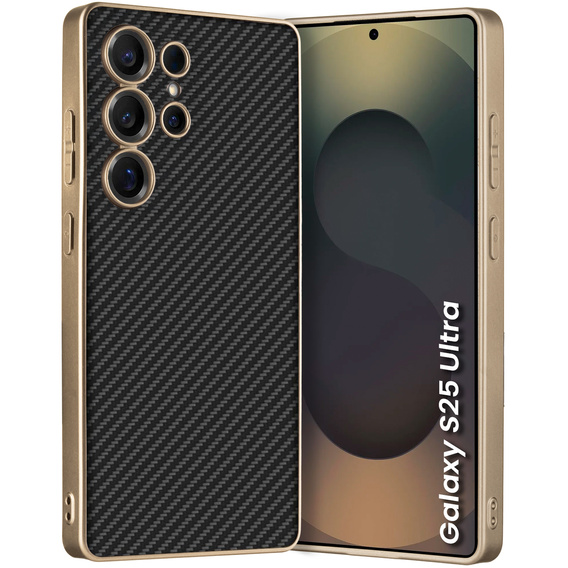 Θήκη για Samsung Galaxy S25 Ultra, GKK Leather, carbon μαύρη