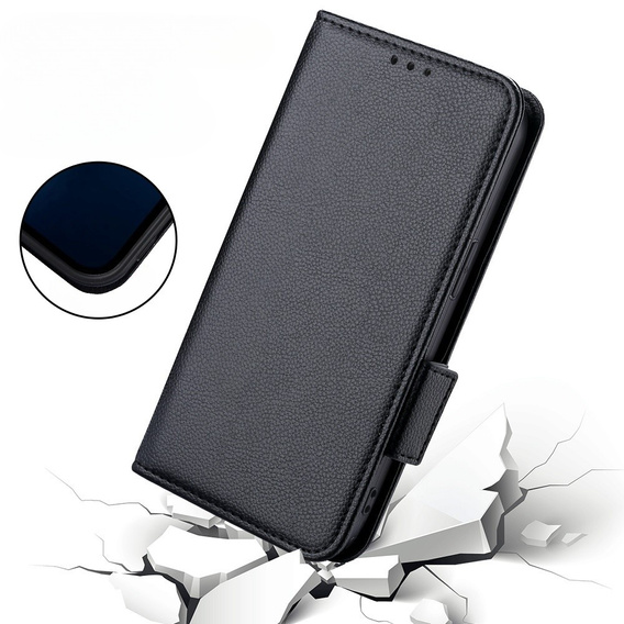 Θήκη με πτερύγιο για Nokia X30 5G, Wallet Litchi Magnet Case, μαύρη
