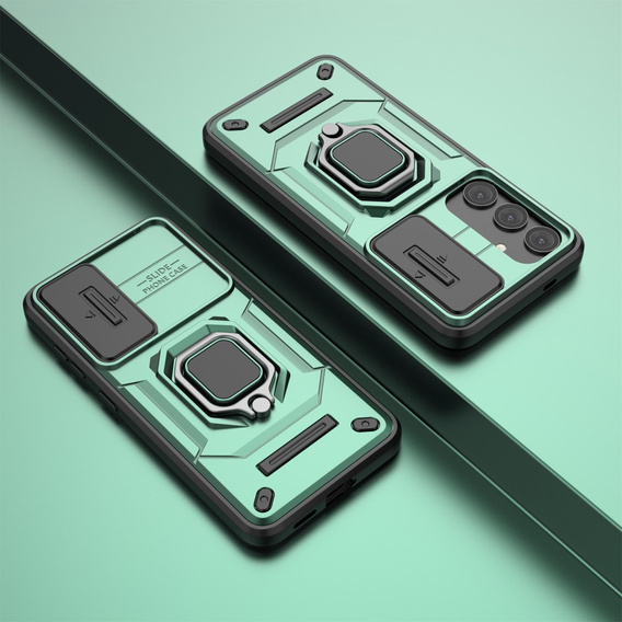 Θήκη για Samsung Galaxy S24, KickStand Camera Lens, πράσινη