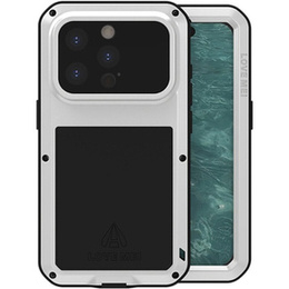 Love Mei Θήκη για iPhone 15 Pro, armored with glass, γκρι